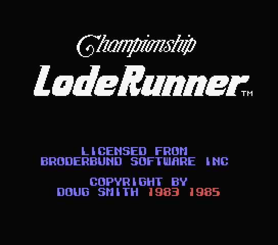Lode Runner title screen for MSX